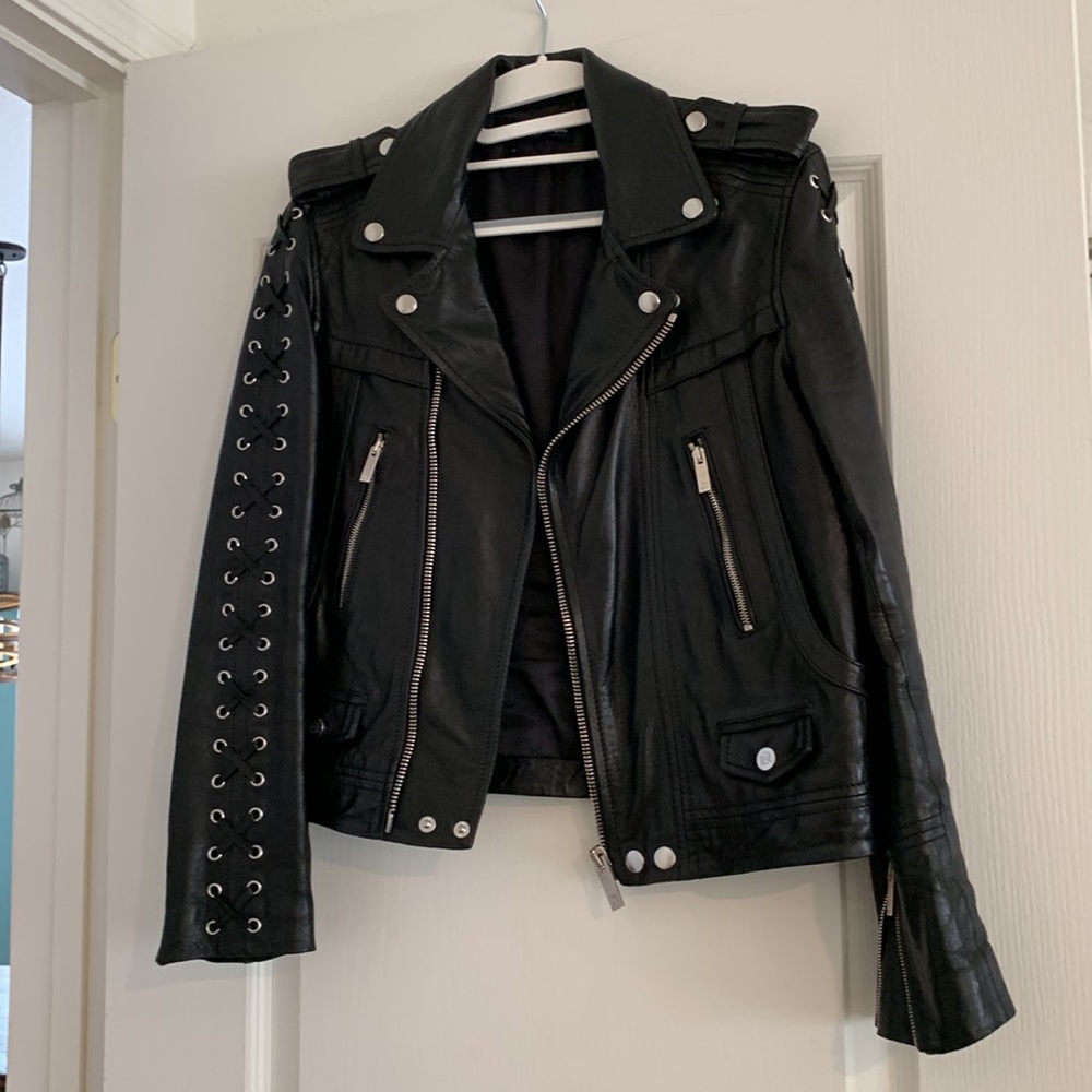 The Kooples cropped leather jacket